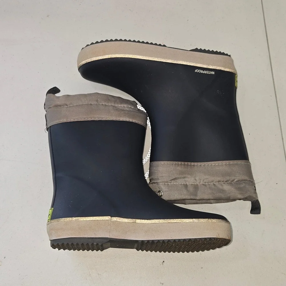 Western Chief Element Navy Waterproof Rain Boots Kids 13 WSC 3043 Fleece Lined